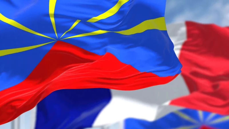 Drapeau de La Réunion symbolisant la créolité et la diversité culturelle des habitants de l'île